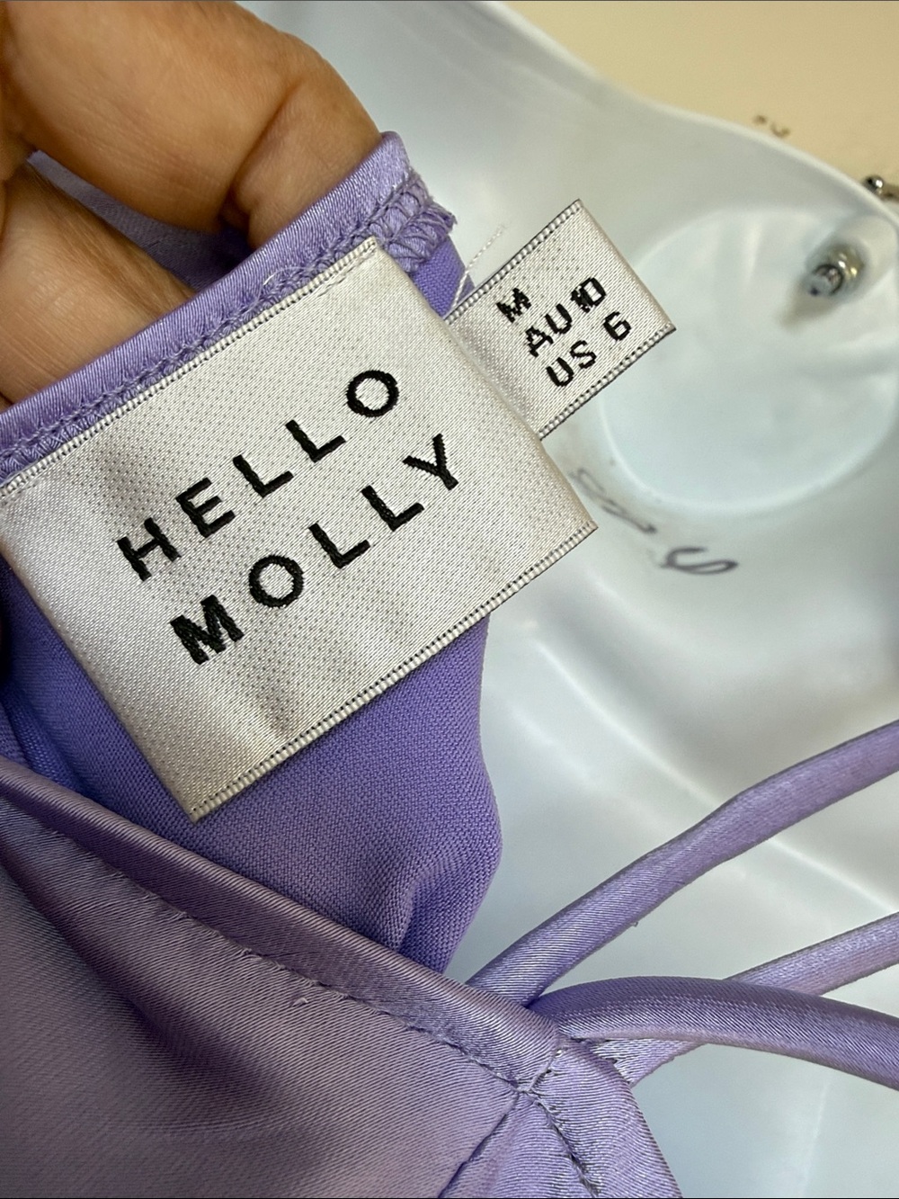 Hello Molly Lilac Satin Cowl Slip Dress - Picture 5 of 7